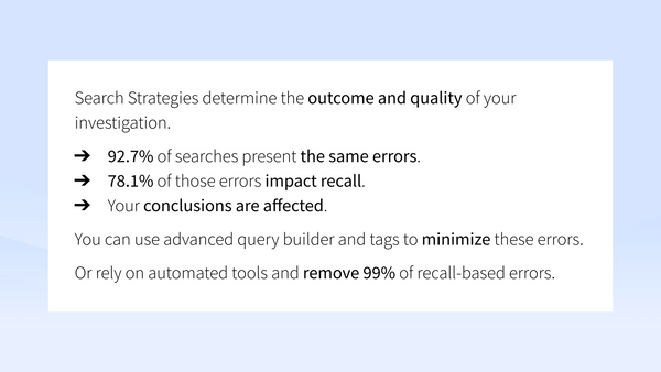 😣 6 most common errors in Literature Search Strategies affecting recall.